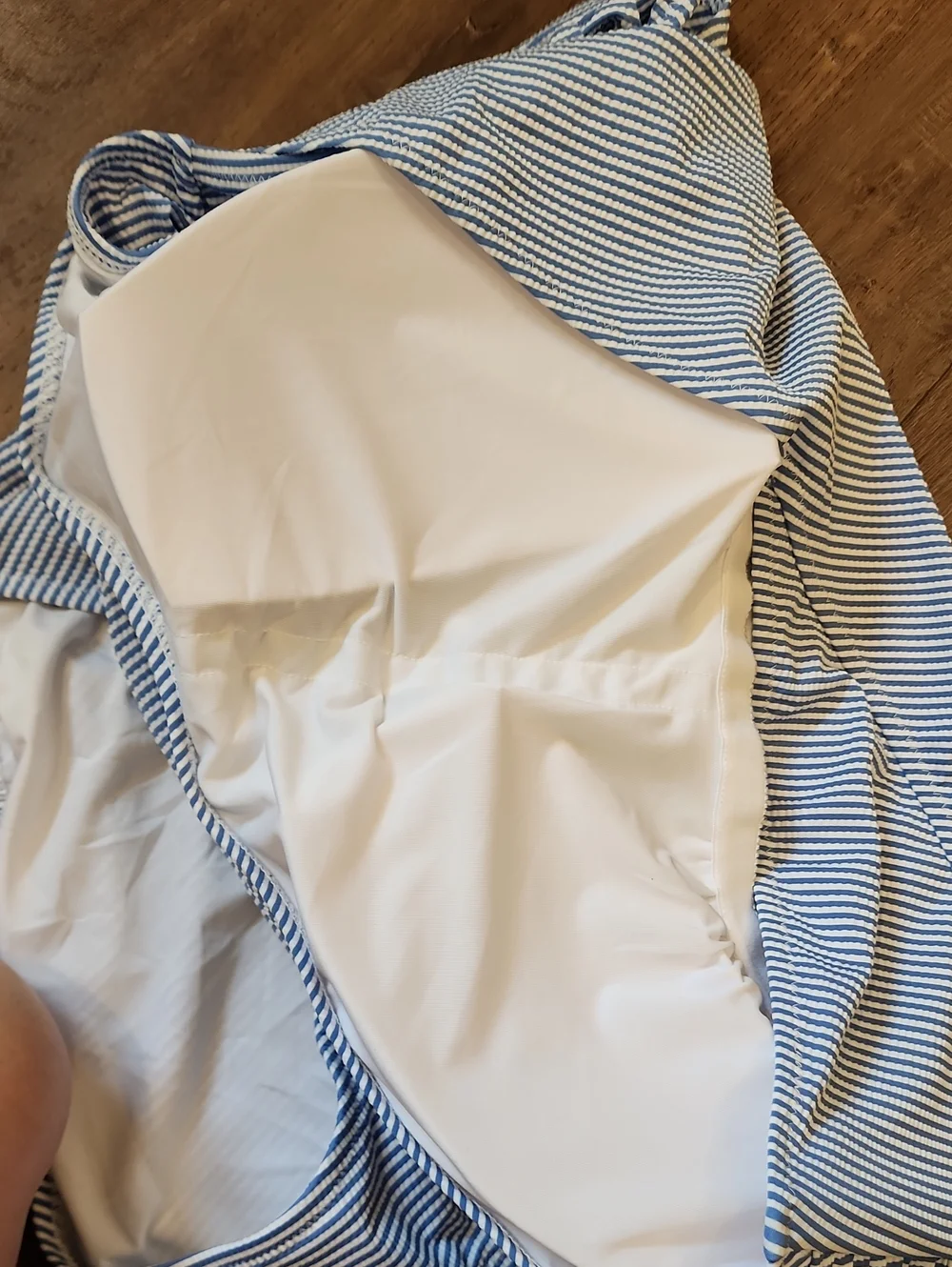 J. Crew Ruched One-Shoulder One-Piece Swimsuit in Seersucker Stripe size 24 NWT